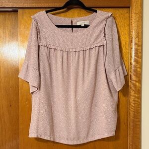 LOFT Light Purple Floral Blouse